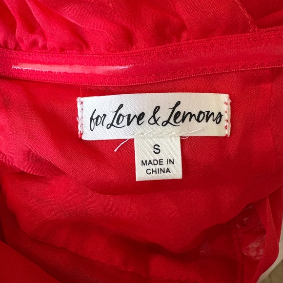 NWOT Red For Love And Lemons “Katya” Silk Chiffon Maxi Dress #2 Sz Small - Picture 4 of 16